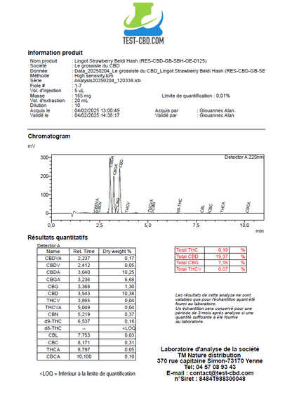 GOLDBAR - OUNAS EDIN - STRAWBERRY BELDI 0003 - Resinas GOLDBAR420 - GREENFARMA - cbd - 